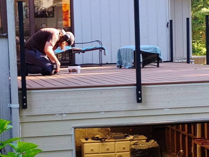 Trex decking work in progress